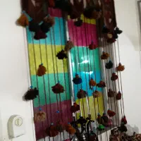 پرده سنتی جنس پشم طبیعی و مزین به میرکای آبی|صنایع دستی و سایر لوازم تزئینی|آمل, |دیوار