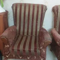 مبل نمیه استیل هشت نفره  محکم با دوتا میز