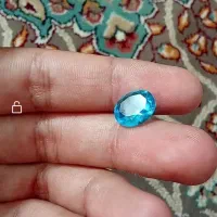 جواهر معدنی توپاز و انگشتر یمنی خاص نقره 999 پنبه