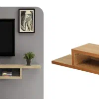 میز TV دیواری مدرن MDF گردویی