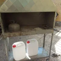 منقل کبابی ورق گالوانیزه چرخ دار دوماه کارکرده