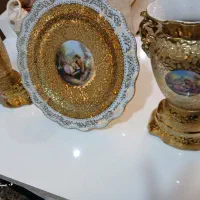 ست شیرینی خوری و گلدان لیلی طلایی نونو