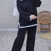 ست بلوز شلوار چاکدار بافت