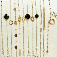 دستبند طلا ونکلیف زنجیری کارتیر قلب تراش البرنادو