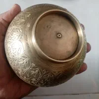 بشقاب مسی قاجاری پیاله برنجی قدیمی|کلکسیون اشیاء عتیقه|نیشابور, خط کاشمر|دیوار