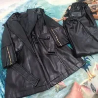 ست پالتو و شلوار چرم نو نو نو ،دخترانه