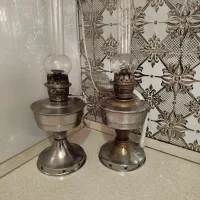 دو عدد چراغ گرد سوز برنجی قدیمی مناسب شب یلدا