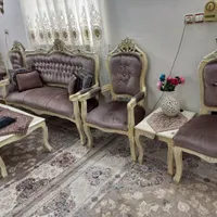 مبلمان ۹ نفره استیل با میز عسلی سالم و تمیز|مبلمان خانگی و میز عسلی|لنگرود, |دیوار
