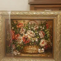 تابلو فرش نو طرح گلدان گل