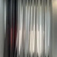 پرده ترک حریر طرحدار به همراه آستر و والان مخمل