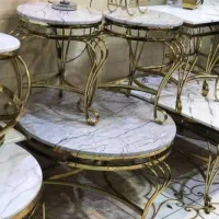 ست کامل جلومبلی و عسلی فرفوژه استیل فلزی گلمیز|مبلمان خانگی و میز عسلی|شیراز, دروازه قران|دیوار