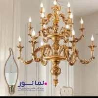 لامپ اشکی لوستری ال ای دی سفید و زرد گارانتی تعویض