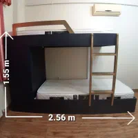 فروش مجموعه تخت و میز مطالعه سفارشی ساز|تخت و سرویس خواب|رشت, پل تالشان|دیوار