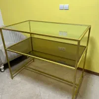 میز فلزی شیشه ای