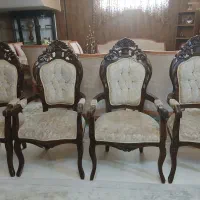 مبل سلطنتی ۹ نفره چوب گردو تمیز|مبلمان خانگی و میز عسلی|اندیشه, اندیشه فاز ۳|دیوار