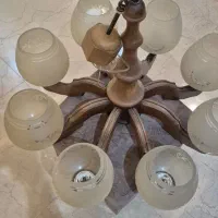 لوستر چوبی ۸ شاخه|لوستر و چراغ آویز|تهران, سازمان برنامه شمالی|دیوار