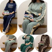 ست تیشرت بلوز شلوار گلکسی پنبه شیک زنانه دخترانه