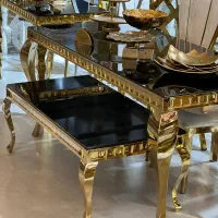 میز پایه صم آهویی طلایی تالاری/خانه عقد