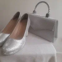 کیف و کفش نقره ای بسیار شیک و مجلسی