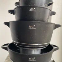 سرویس قابلمه MJ چدن اصل ۸ پارچه و ماهیتابه چدن