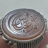 انگشتر فاخر کلکسیونی عقیق یمنی با خط فوق العاده