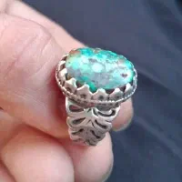 انگشتر نقره دست ساز نگین فیروزه نیشابور