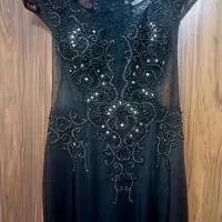 لباس مجلسی مشکی کارشده زیبا بلند