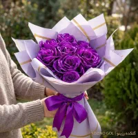 گل های روبانی رنگ بنفش پینترستی جذاب + سفارشی
