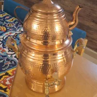 سماور و قوری رو گازی مسی چکشی زنجان|سماور، چای‌ساز، قهوه‌ساز|شیراز, شهرک گلستان|دیوار