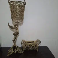 سطل ایستاده و جا دستمالی برنز اصل