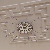 لوستر سقفی استیل شاخه کریستالی (۲ عدد)