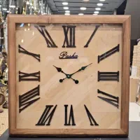 ساعت دیواری چوبی مربع کد ۶۵۶۱