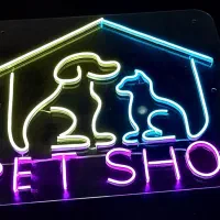 تابلو نئون پت شاپ. pet shop|فروشگاه و مغازه|تهران, شهر زیبا|دیوار