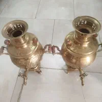 سماور برنجی ذغالی  ۴لیتری دوعدد اکبند