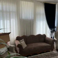 پرده حریر شاین دار با دستک کاملا سالم