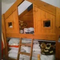 تخت دو طبقه  چوب ترماوود اروپا اصل