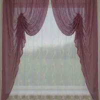 پرده سالن حریر با دوتا والان