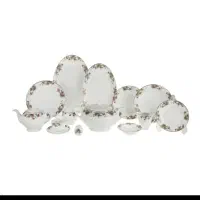 سرویس ۱۰۲ پارچه چینی زرین طرح بید گل