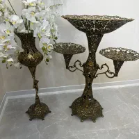 ظرف میوه برنز کنارسالنی. گلدان. میز. شکلات خوری