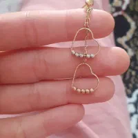 دو گوشواره و پلاک قلب طلای ناب و زیبا|جواهرات|بوشهر, |دیوار