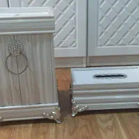 جا دستمال کاغذی و سطل زباله