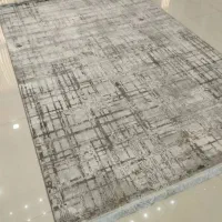 فرش مدرن وینتیج طوسی نقره ای ۶/۹/۱۲ متری و قالیچه