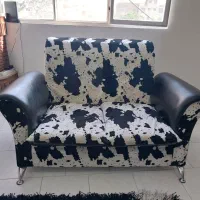 مبل طرح گاوی چرم وپارچه