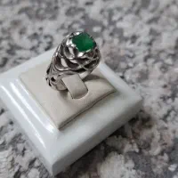 انگشتر نقره زمرد زامبیا بدون بهسازی