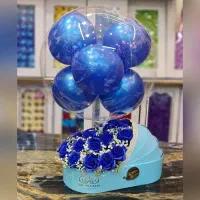 باکس گل رز روبانی طرح نوزاد باکس گل نوزاد