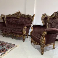 مبلمان ۷نفره سلطنتی همراه بایه میزوسط ودوعسلی|مبلمان خانگی و میز عسلی|فریدونکنار, |دیوار