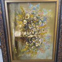 تابلو‌فرش دستباف چله گل ابریشم تبریز