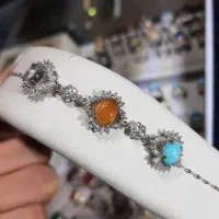 دستبند نقره عقیق و فیروزه و در نجف|جواهرات|تهران, کوثر|دیوار