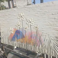 تابلو نقاشی سه تکه طلایی سفید خاکستری مینیمال چهره|تابلو، نقاشی، عکس|تهران, جنت‌آباد شمالی|دیوار