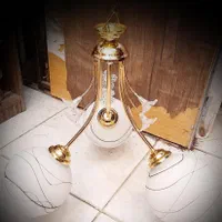 آویز لوستر سه شعله طلایی تیله ای حباب ۱۴|لوستر و چراغ آویز|تهران, جمهوری|دیوار